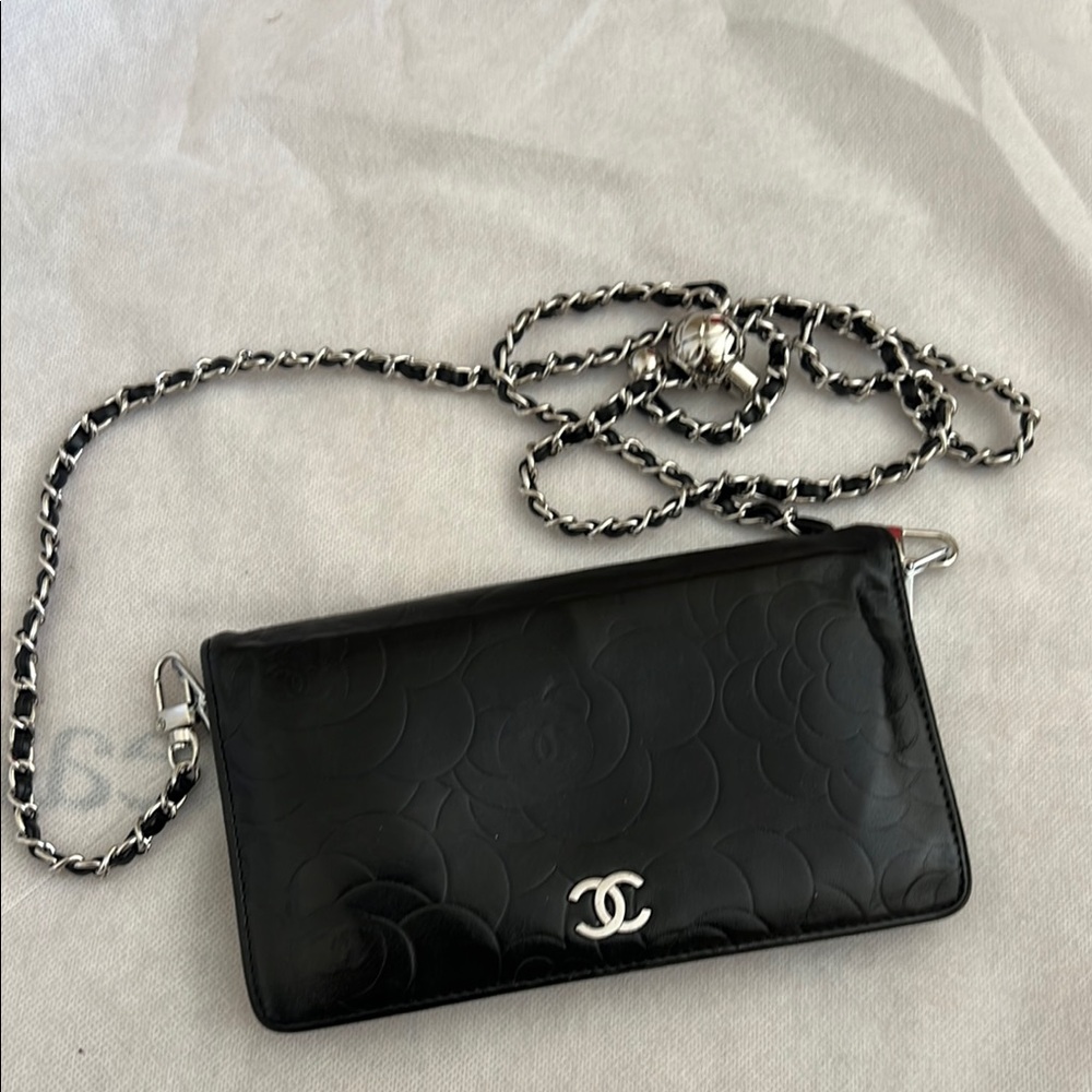 Chanel CC Patent Leather Timeless Wallet on Chain WOC Chain Crossbody Purse Bag